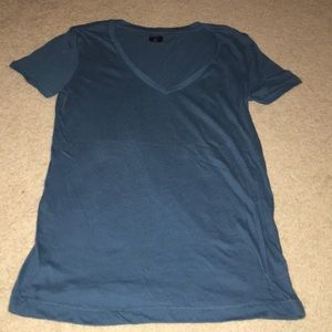 Blue cotton v neck